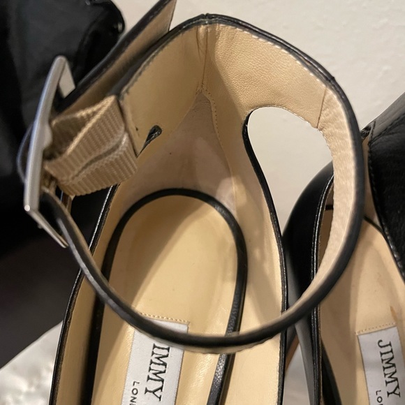 Jimmy Choo open toe ankle strap black heels 38 - Picture 6 of 13